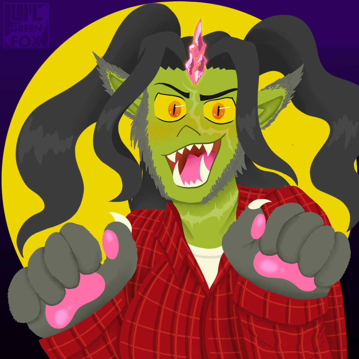 Rok&#39;saog Bonecrush werewolf - character lineless icon commission