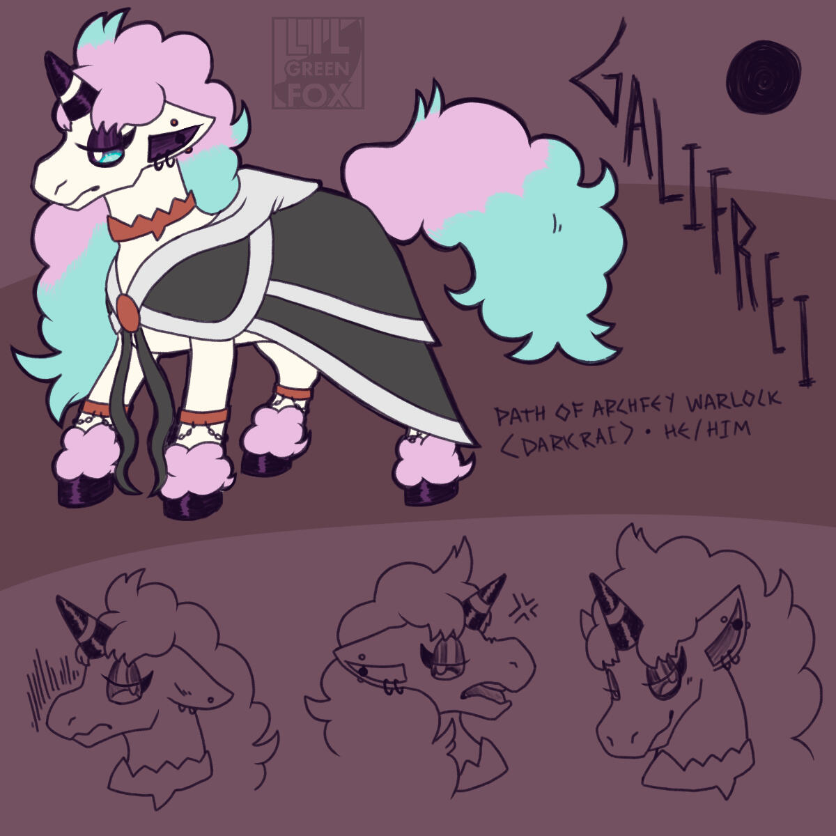 Galifrei the Galarian Ponyta - character design commission